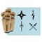 Ninja Weapons Katana Swords Star Sai Kunai Rubber Stamp Set for Stamping Crafting Planners